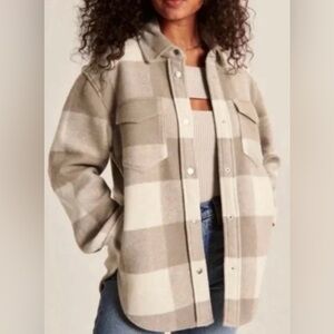 Abercrombie & Fitch Beige Wool Shacket